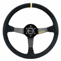 Sparco R368 Steering Wheel (65 Mm Dish), Black Suede, Black Spokes