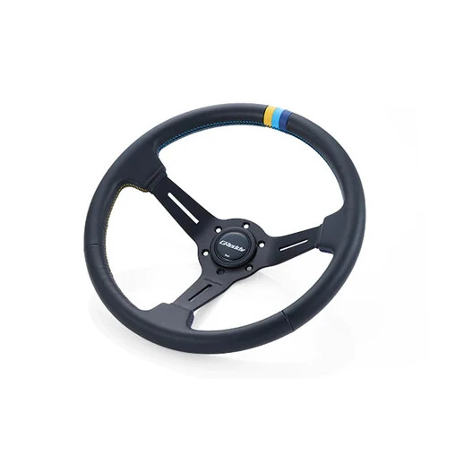 GReddy Sports "Deep Type" Steering Wheel (80 Mm Dish), Black Leather, Black Spokes - 340 Mm 4 GReddy Sports "Deep Type" Steering Wheel (80 Mm Dish), Black Leather, Black Spokes - 340 Mm - Image 2