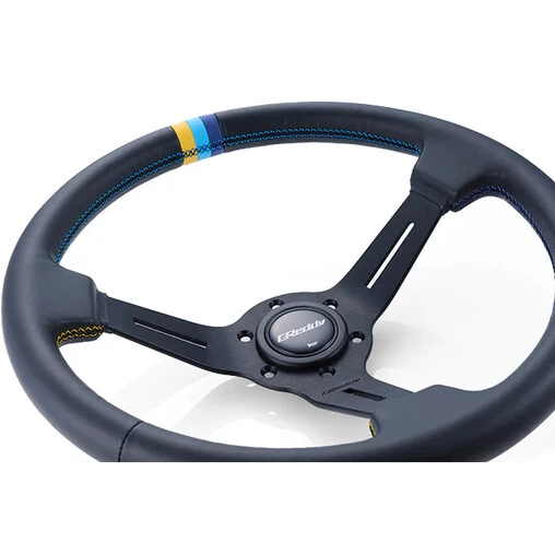 GReddy Sports "Deep Type" Steering Wheel (80 Mm Dish), Black Leather, Black Spokes - 340 Mm 6 GReddy Sports "Deep Type" Steering Wheel (80 Mm Dish), Black Leather, Black Spokes - 340 Mm - Image 4