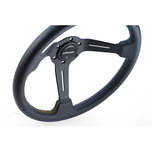 GReddy Sports "Deep Type" Steering Wheel (80 Mm Dish), Black Leather, Black Spokes - 340 Mm 7 GReddy Sports "Deep Type" Steering Wheel (80 Mm Dish), Black Leather, Black Spokes - 340 Mm - Image 5