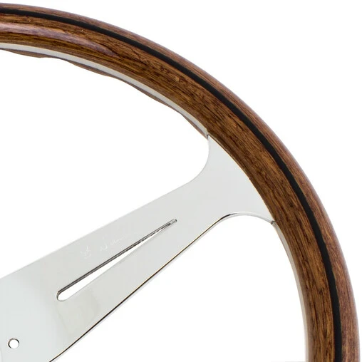 Nardi Classic ND39 Steering Wheel, Wood, Chrome Spokes, 40 Mm Dish 6 Nardi Classic ND39 Steering Wheel, Wood, Chrome Spokes, 40 Mm Dish - Image 4