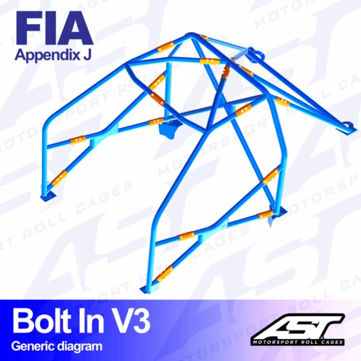 AST Rollcages V3 Bolt-In 6-Point Roll Cage For Volvo 242 - FIA 4 AST Rollcages V3 Bolt-In 6-Point Roll Cage For Volvo 242 - FIA - Image 2
