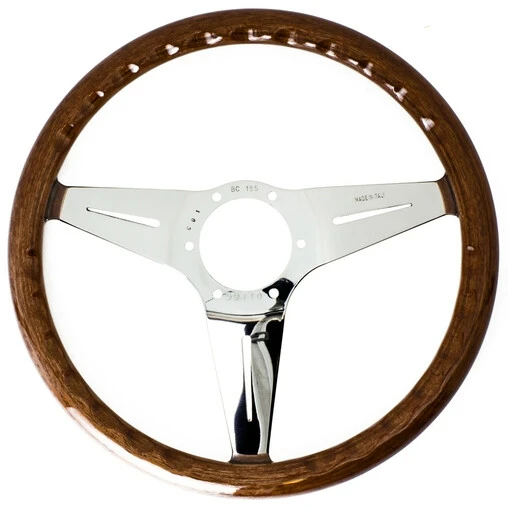 Nardi Deep Corn Steering Wheel, Wood, Chrome Spokes, 75 Mm Dish, Ø35 Cm 4 Nardi Deep Corn Steering Wheel, Wood, Chrome Spokes, 75 Mm Dish, Ø35 Cm - Image 2