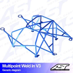 AST Rollcages V3 Weld-In 10-Point Roll Cage For Audi TT 8N, Quattro