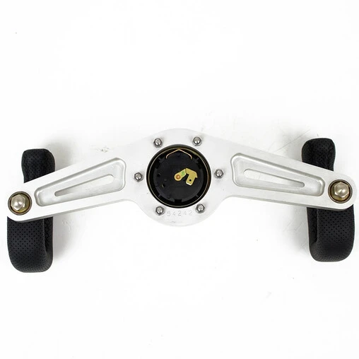 Nardi 2Spokes Steering Wheel, Black Perforated Leather, Satin Spokes, Black Stitching, Ø33 Cm 4 Nardi 2Spokes Steering Wheel, Black Perforated Leather, Satin Spokes, Black Stitching, Ø33 Cm - Image 2