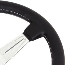Nardi Classic ND36 Steering Wheel, Black Leather, Chrome Spokes, Grey Stitching, 40 Mm Dish -The Country Road Shop large 2ea51fc0f23bd90fefe41a71f4535133