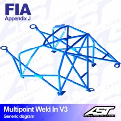 AST Rollcages V3 Weld-In 10-Point Roll Cage For Honda Civic EK 3-Door - FIA