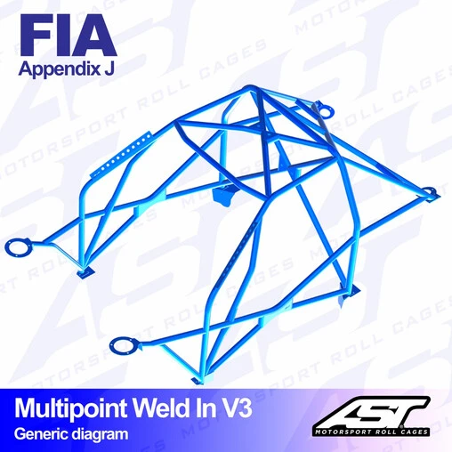 AST Rollcages V3 Weld-In 10-Point Roll Cage For Honda Civic EP - FIA 4 AST Rollcages V3 Weld-In 10-Point Roll Cage For Honda Civic EP - FIA - Image 2