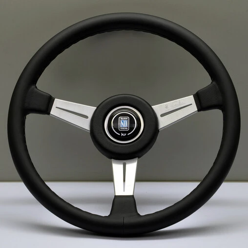 Nardi Classic ND36 Steering Wheel, Black Leather, Satin Spokes, Grey Stitching, 40 Mm Dish, Black Hub 3 Nardi Classic ND36 Steering Wheel, Black Leather, Satin Spokes, Grey Stitching, 40 Mm Dish, Black Hub