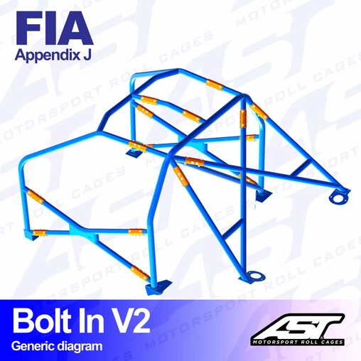 AST Rollcages V2 Bolt-In 6-Point Roll Cage For Ford Fiesta MK1 - 3-Door - FIA 3 AST Rollcages V2 Bolt-In 6-Point Roll Cage For Ford Fiesta MK1 - 3-Door - FIA