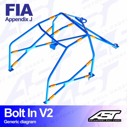 AST Rollcages V2 Bolt-In 6-Point Roll Cage For Ford Fiesta MK1 - 3-Door - FIA 4 AST Rollcages V2 Bolt-In 6-Point Roll Cage For Ford Fiesta MK1 - 3-Door - FIA - Image 2