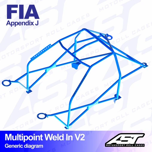 AST Rollcages V2 Weld-In 10-Point Roll Cage For Toyota Supra MK3 (A70) - FIA 4 AST Rollcages V2 Weld-In 10-Point Roll Cage For Toyota Supra MK3 (A70) - FIA - Image 2