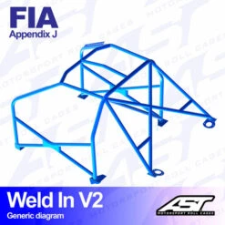 AST Rollcages V2 Weld-In 8-Point Roll Cage For Nissan Micra / March K11 - FIA