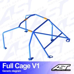 AST Rollcages V1 Bolt-In 6-Point Roll Cage For Peugeot 306