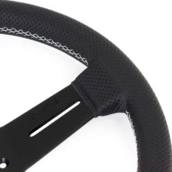 Nardi Competition Steering Wheel, Black Perforated Leather, Black Spokes, Grey Stitching, 40 Mm Dish, Ø33 Cm -The Country Road Shop large 4e52d0b4a74cf970fb3f3574f8a7afc7