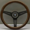 Nardi Classic ND33 Steering Wheel, Wood, Black Spokes, 40 Mm Dish