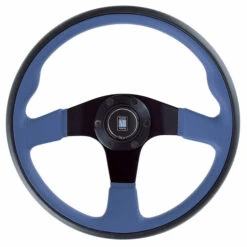 Nardi Twin Line Steering Wheel, Blue Leather, Black Spokes, Ø35 Cm