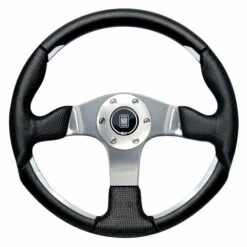 Nardi ND1 Steering Wheel, Black Perforated Leather, Chrome Spokes, Ø35 Cm