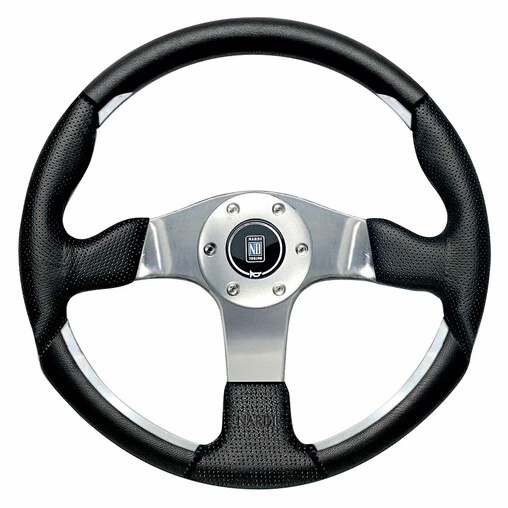 Nardi ND1 Steering Wheel, Black Perforated Leather, Chrome Spokes, Ø35 Cm 3 Nardi ND1 Steering Wheel, Black Perforated Leather, Chrome Spokes, Ø35 Cm