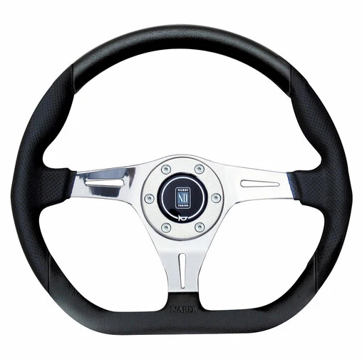 Nardi Kallista Steering Wheel, Black Perforated Leather, Chrome Spokes, Ø35 Cm 3 Nardi Kallista Steering Wheel, Black Perforated Leather, Chrome Spokes, Ø35 Cm