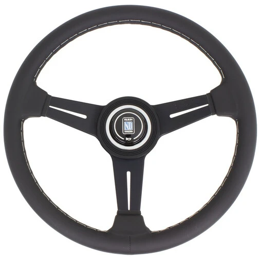 Nardi Classic ND34 Steering Wheel, Black Leather, Black Spokes, Grey Stitching, 40 Mm Dish 3 Nardi Classic ND34 Steering Wheel, Black Leather, Black Spokes, Grey Stitching, 40 Mm Dish