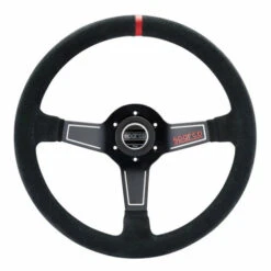 Sparco L575 Steering Wheel (63 Mm Dish), Black Suede, Black Spokes