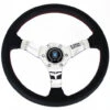 Nardi Deep Corn Steering Wheel, Black Perforated Leather, Chrome Spokes, Red Stitching, 50 Mm Dish, Ø33 Cm -The Country Road Shop large 75b3013b6bcc4e539b9ef886ab9b48b1