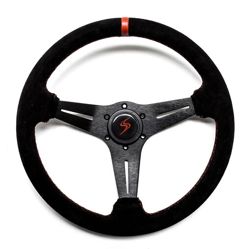 DriftShop Steering Wheel (35 Mm Dish), Black Suede, Black Spokes 7 DriftShop Steering Wheel (35 Mm Dish), Black Suede, Black Spokes - Image 5