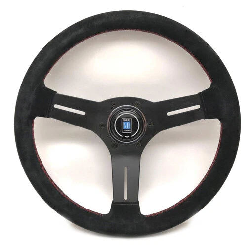 Nardi Competition Steering Wheel, Suede, Black Spokes, Red Stitching, 40 Mm Dish, Ø33 Cm 3 Nardi Competition Steering Wheel, Suede, Black Spokes, Red Stitching, 40 Mm Dish, Ø33 Cm