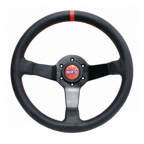 Sparco Champion 330 Mm Steering Wheel (65 Mm Dish), Black Leather, Black Spokes 3 Sparco Champion 330 Mm Steering Wheel (65 Mm Dish), Black Leather, Black Spokes