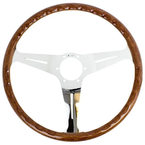 Nardi Classic ND39 Steering Wheel, Wood, Chrome Spokes, 40 Mm Dish 4 Nardi Classic ND39 Steering Wheel, Wood, Chrome Spokes, 40 Mm Dish - Image 2