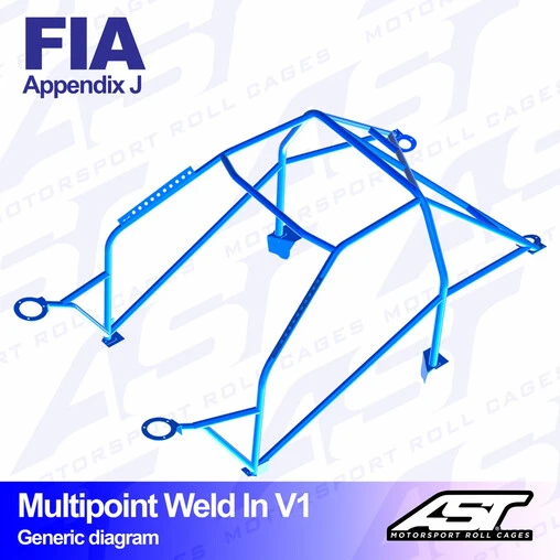 AST Rollcages V1 Weld-In 10-Point Roll Cage For Citroen AX - FIA 4 AST Rollcages V1 Weld-In 10-Point Roll Cage For Citroen AX - FIA - Image 2