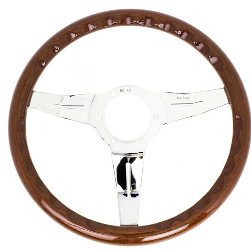 Nardi Deep Corn Steering Wheel, Wood, Chrome Spokes, 50 Mm Dish, Ø33 Cm 4 Nardi Deep Corn Steering Wheel, Wood, Chrome Spokes, 50 Mm Dish, Ø33 Cm - Image 2