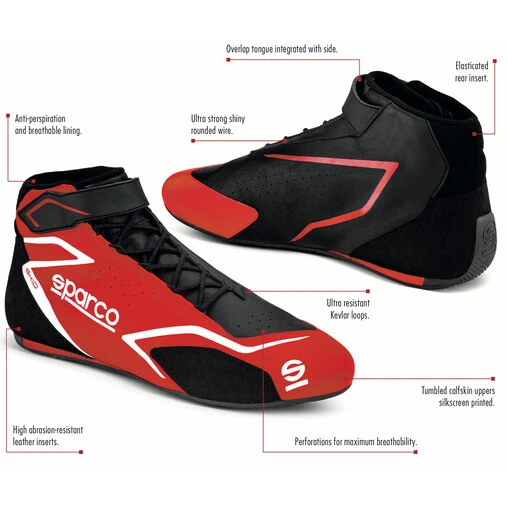 Sparco Skid Racing Shoes, Red (FIA) 7 Sparco Skid Racing Shoes, Red (FIA) - Image 5