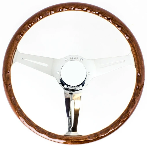 Nardi Classic ND36 Steering Wheel, Wood, Chrome Spokes, 40 Mm Dish 4 Nardi Classic ND36 Steering Wheel, Wood, Chrome Spokes, 40 Mm Dish - Image 2