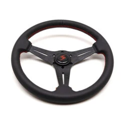 DriftShop Kayōbi Steering Wheel (35 Mm Dish), Black Leather, Black Spokes -The Country Road Shop large SW5125 35Z 004