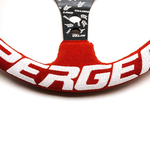 Valino Steering Wheel, Red Suede, Black Spokes, 73 Mm Dish 7 Valino Steering Wheel, Red Suede, Black Spokes, 73 Mm Dish - Image 5