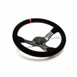 DriftShop Steering Wheel (70 Mm Dish), Black Suede, Carbon Spokes