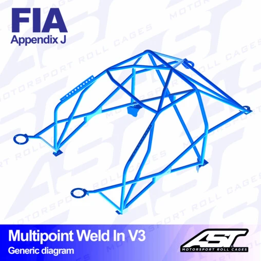 AST Rollcages V3 Weld-In 10-Point Roll Cage For Mini Cooper R56 - FIA 4 AST Rollcages V3 Weld-In 10-Point Roll Cage For Mini Cooper R56 - FIA - Image 2