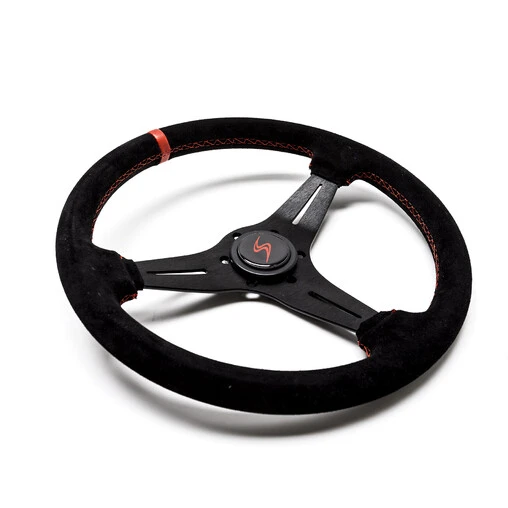 DriftShop Steering Wheel (35 Mm Dish), Black Suede, Black Spokes 3 DriftShop Steering Wheel (35 Mm Dish), Black Suede, Black Spokes