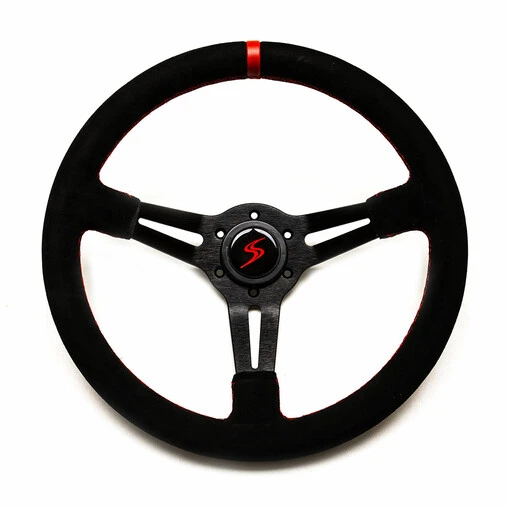 DriftShop Steering Wheel (70 Mm Dish), Black Suede, Black Spokes 4 DriftShop Steering Wheel (70 Mm Dish), Black Suede, Black Spokes - Image 2
