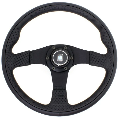 Nardi Twin Line Steering Wheel, Black Leather, Black Spokes, Ø35 Cm 3 Nardi Twin Line Steering Wheel, Black Leather, Black Spokes, Ø35 Cm