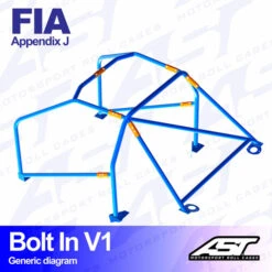 AST Rollcages V1 Bolt-In 6-Point Roll Cage For Fiat 124 - FIA