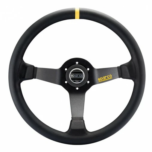Sparco R325 Steering Wheel (95 Mm Dish), Black Suede, Black Spokes 3 Sparco R325 Steering Wheel (95 Mm Dish), Black Suede, Black Spokes