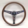 Nardi Classic ND36 Steering Wheel, Wood, Chrome Spokes, 25 Mm Dish