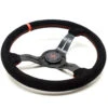 DriftShop Steering Wheel (50 Mm Dish), Black Suede, Black Spokes