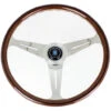 Nardi Classic ND34 Steering Wheel, Wood, Chrome Spokes, 40 Mm Dish