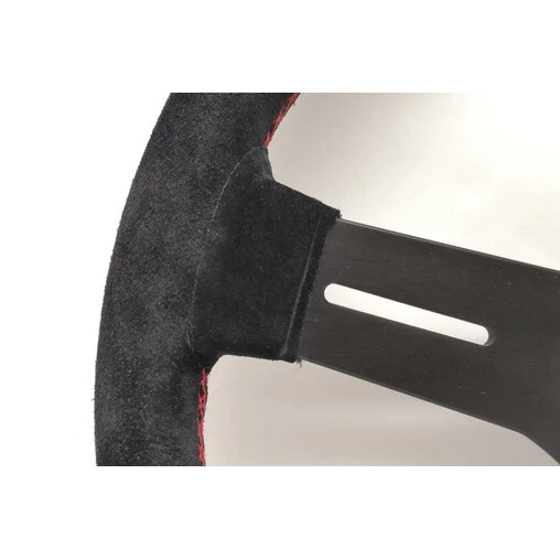 Nardi Competition Steering Wheel, Suede, Black Spokes, Red Stitching, 40 Mm Dish, Ø33 Cm 4 Nardi Competition Steering Wheel, Suede, Black Spokes, Red Stitching, 40 Mm Dish, Ø33 Cm - Image 2