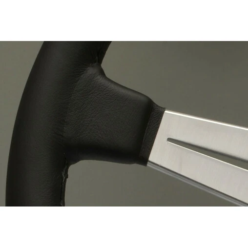 Nardi Classic ND36 Steering Wheel, Black Leather, Satin Spokes, Grey Stitching, 40 Mm Dish, Black Hub 5 Nardi Classic ND36 Steering Wheel, Black Leather, Satin Spokes, Grey Stitching, 40 Mm Dish, Black Hub - Image 3