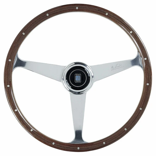 Nardi "Anni 50" Steering Wheel, Wood, Chrome Spokes, 45 Mm Dish, Ø38 Cm 3 Nardi "Anni 50" Steering Wheel, Wood, Chrome Spokes, 45 Mm Dish, Ø38 Cm